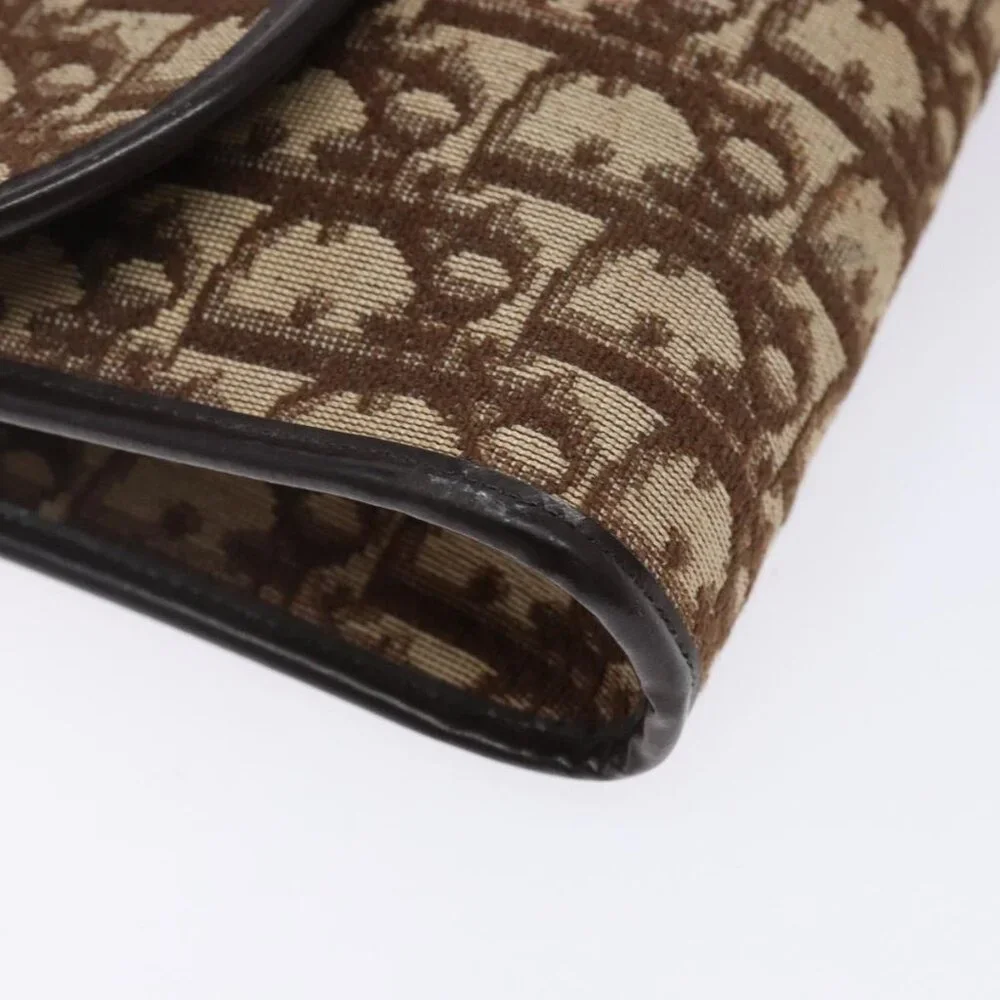 Authentic Christian Dior Trotter Canvas Shoulder Bag Brown Gold - Picture 7 of 16